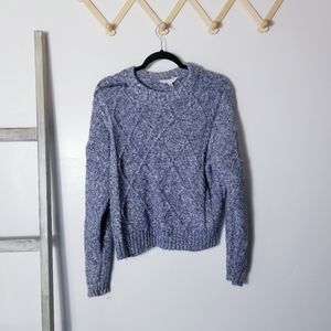 TIME AND TRU BLUE GRAY FUCHSIA WHITE SWEATER SIZE MEDIUM